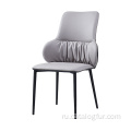Европейский стиль современный серебряный бархатный обеденный стул из нержавеющей стали